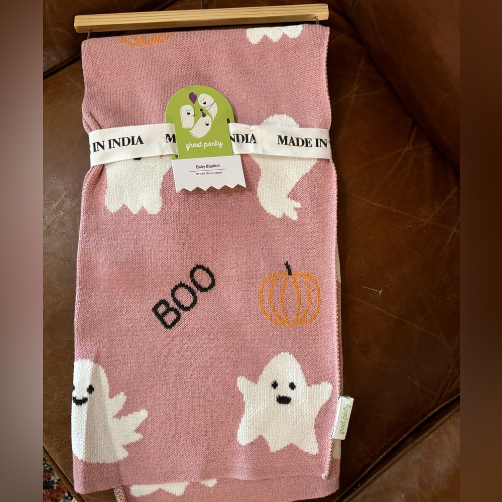 Pink Ghost Party Baby Blanket